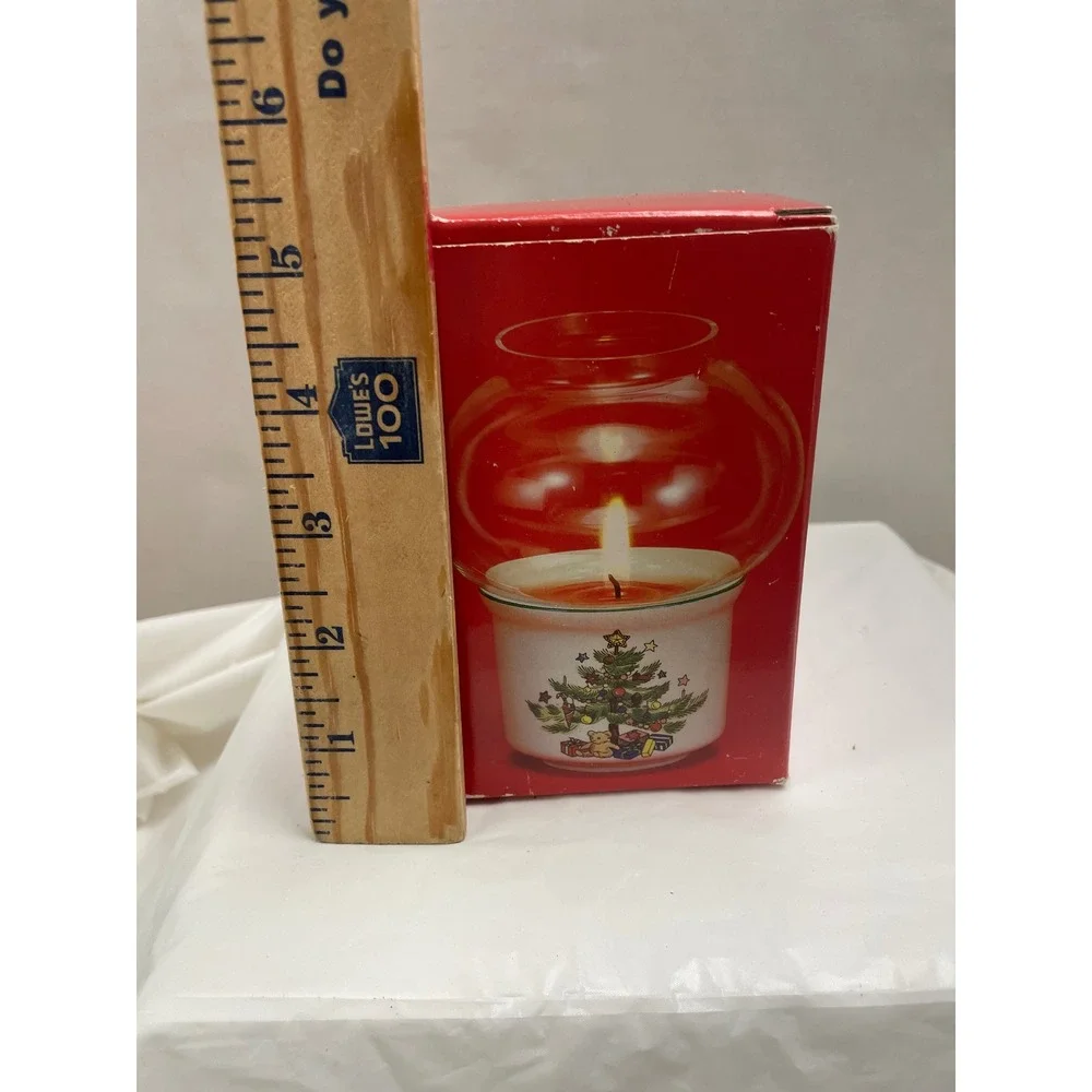 Nikko Christmastime Mini Candle Lamp Cerami Christmas Tree Hurricane Globe Japan
